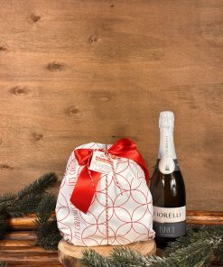 Pandoro e Bottiglia – Confezione Regalo Natalizia