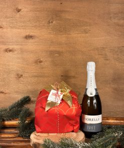 Panettone e Bottiglia – Confezione Regalo Natalizia
