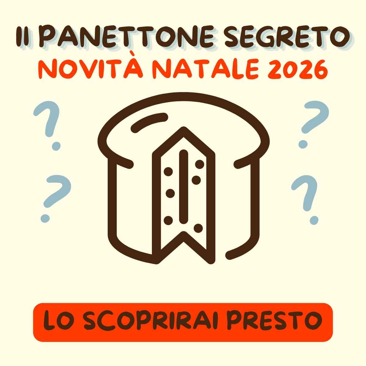 Grafica teaser del Panettone Segreto Natale 2026 Sapori della Rocca, gusto a sorpresa