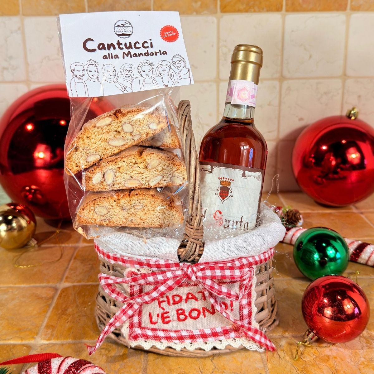 L’Ultimo Cantuccio – Cesto regalo con Cantucci e Vin Santo